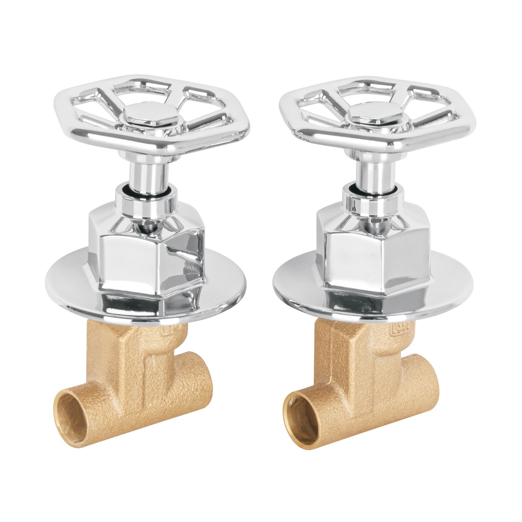 Juego manerales redondos, soldables p/regadera, cromo, Foset - Pag 482