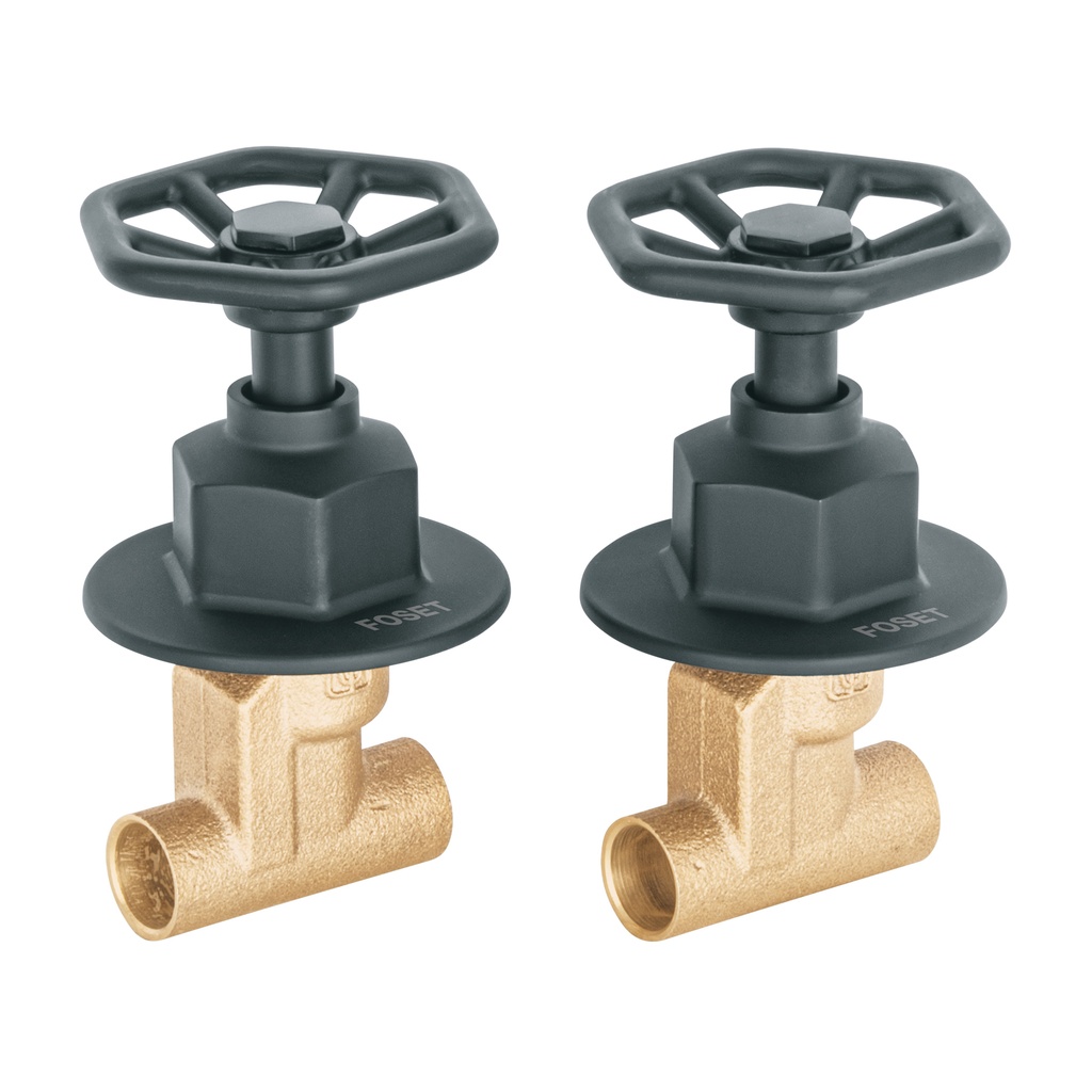 Juego manerales redondos, soldables p/regadera, negro, Foset - Pag 482