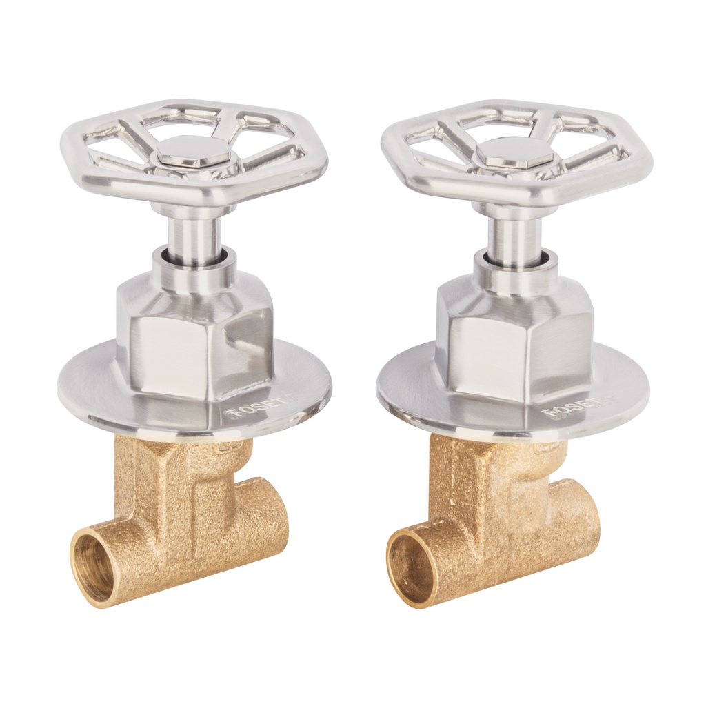 Juego manerales redondos, soldables p/regadera, satín, Foset - Pag 482