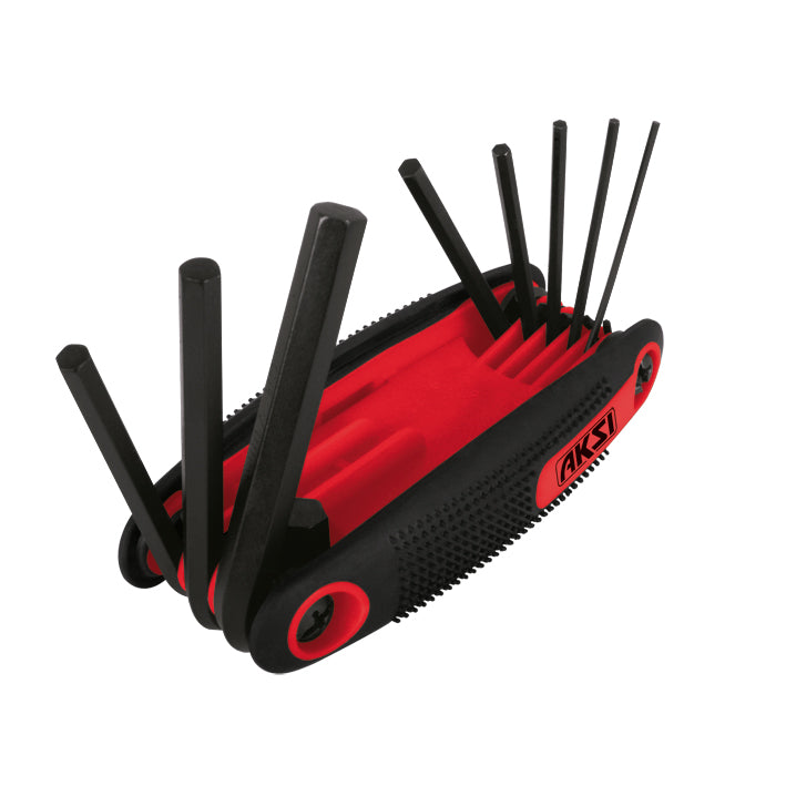 Juegos de 8 llaves allen mm tipo navaja cuerpo de hule