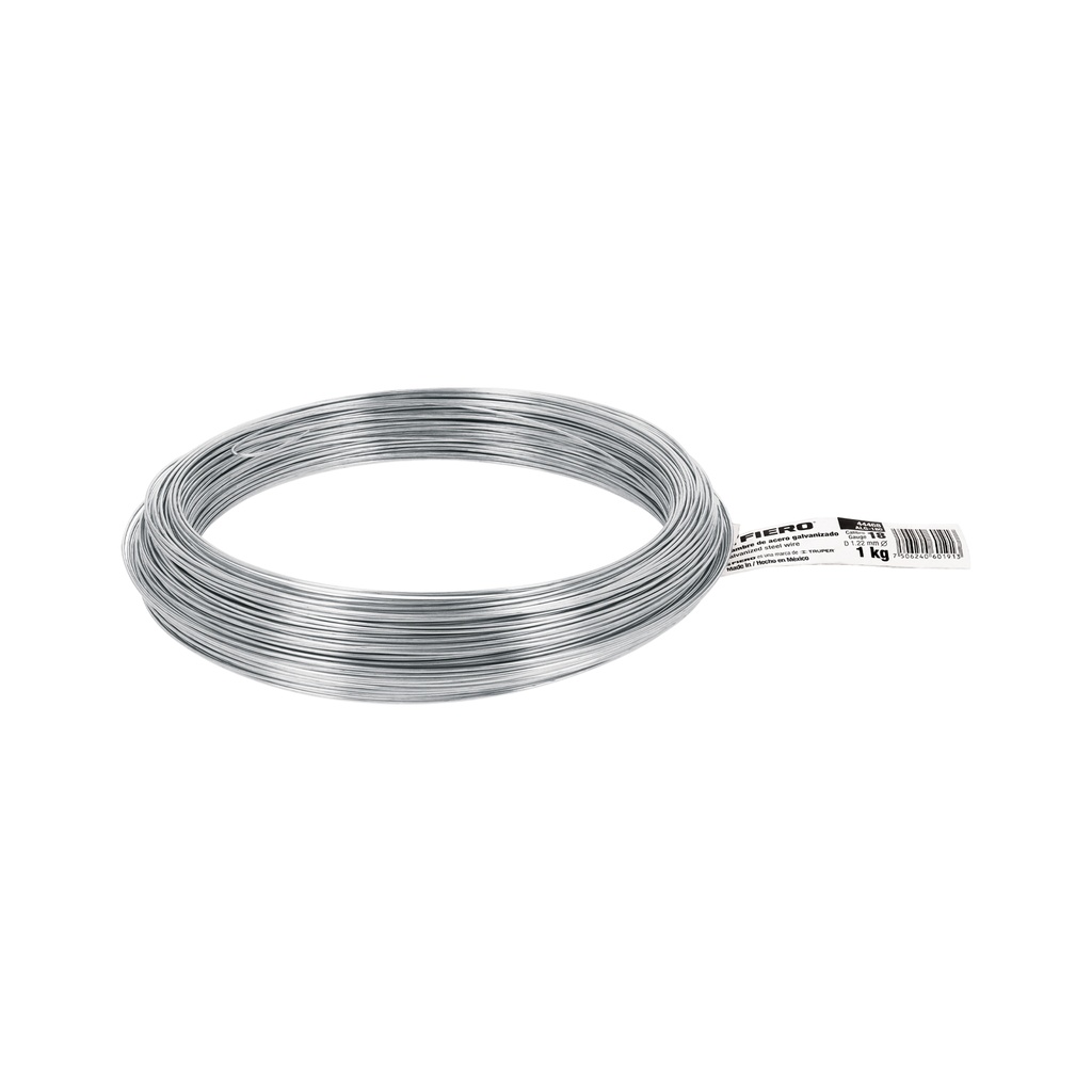 Kilo de alambre galvanizado, calibre 18, Fiero