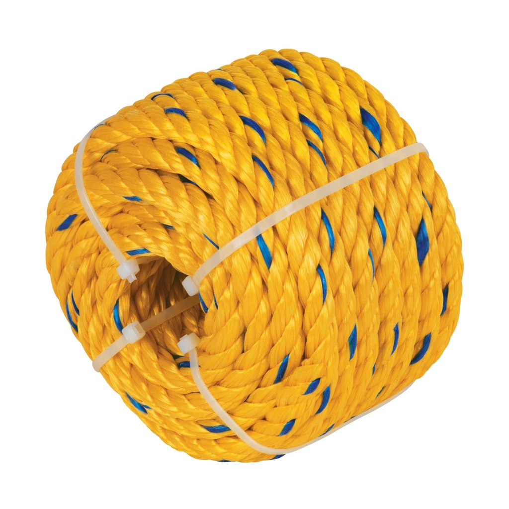 Kilo de cuerda torcida de polipropileno amarilla de 13 mm