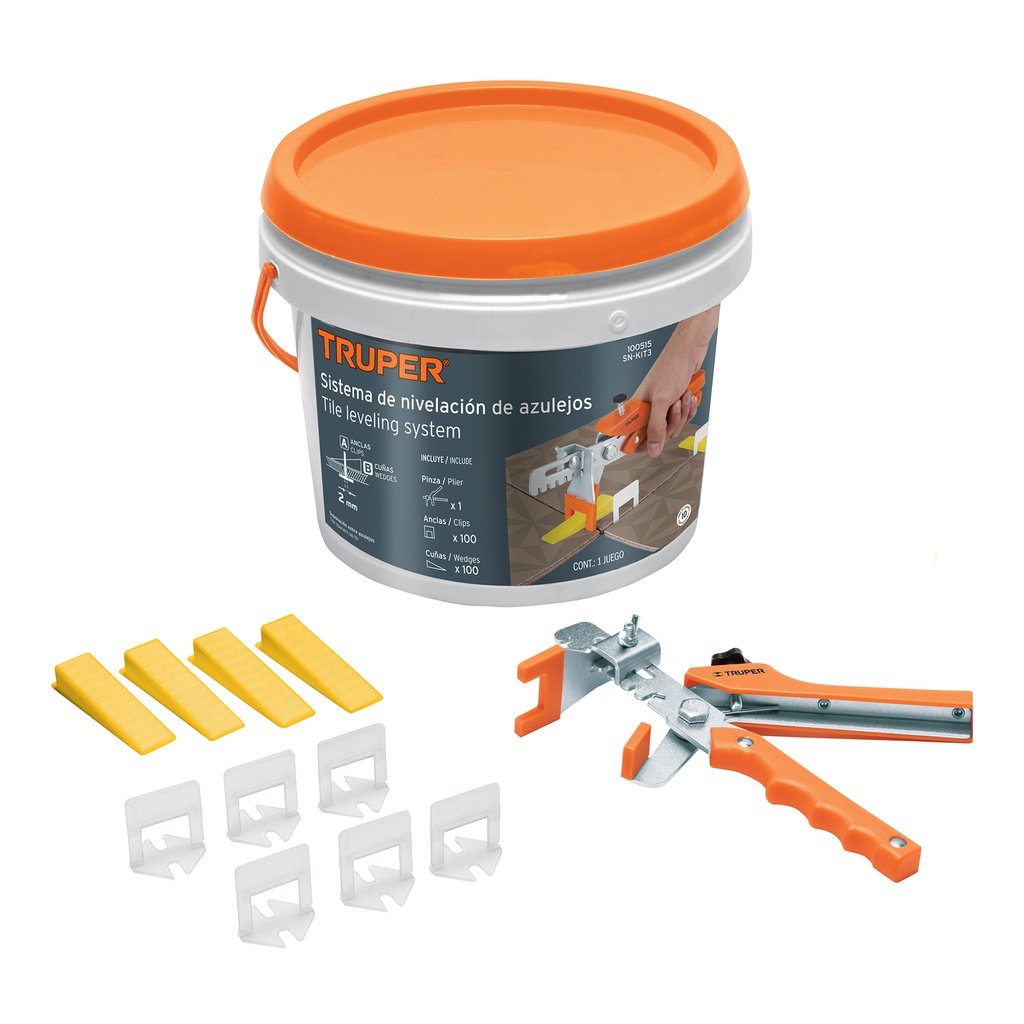 Kit con 3 piezas de nivelación para azulejos, Truper - Pag 142