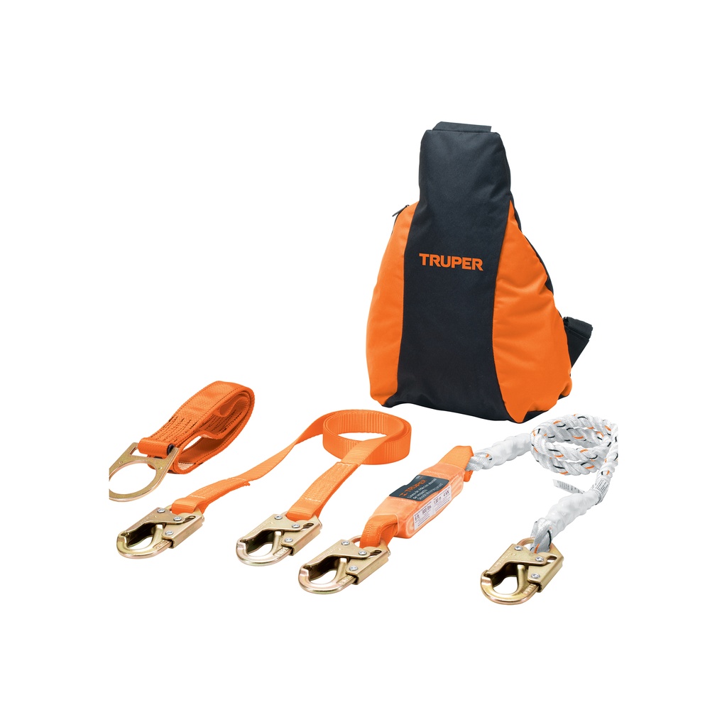 Kit contra caídas con arnés de tres anillos, ANSI, Truper - Pag 355