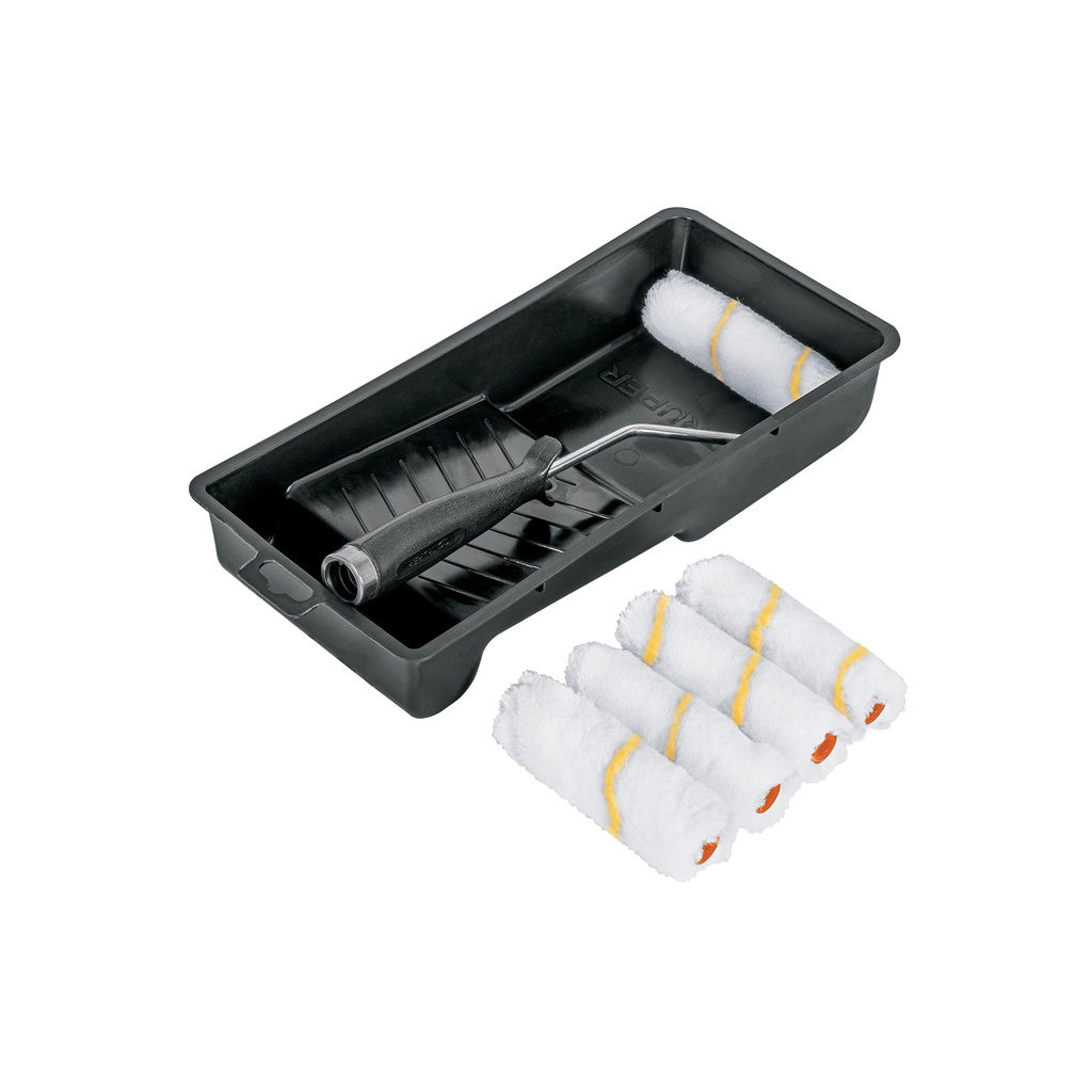 Kit de rodillo para pintar, 4' (maneral, charola y felpa)