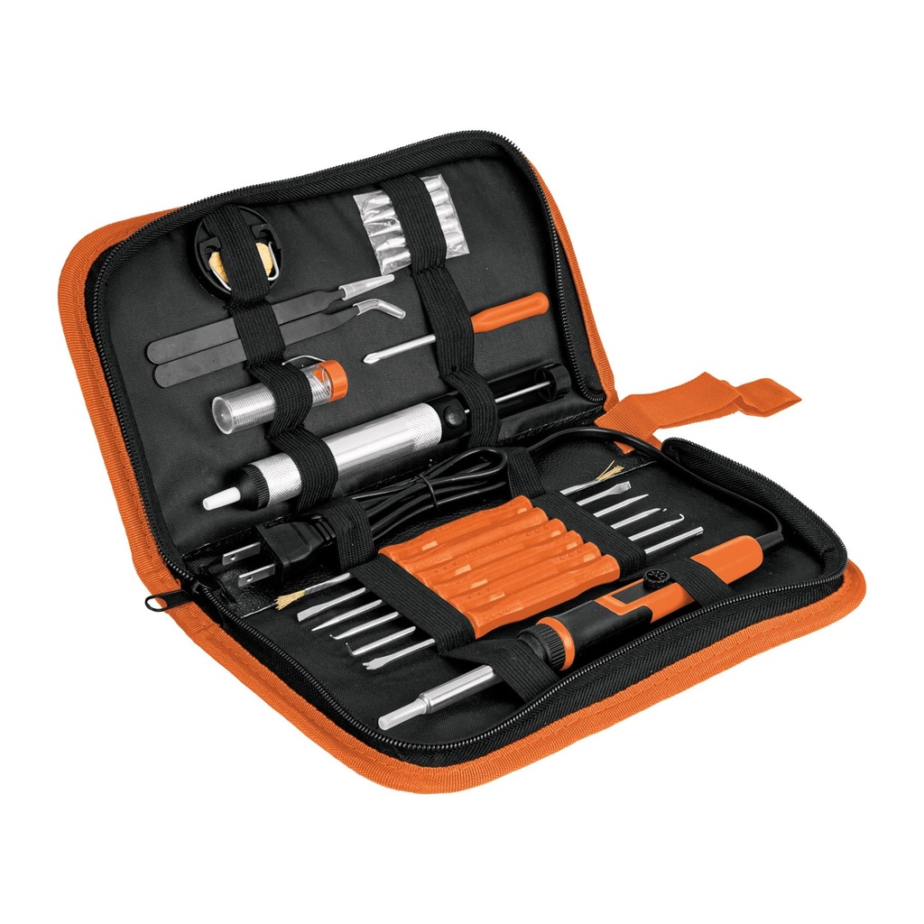 Kit soldadura electrónica con cautín de 25 W, temp regulable - Pag 375