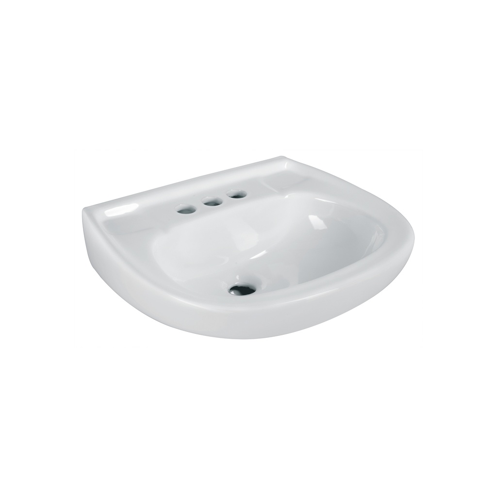 Lavabo cerámico con rebosadero, blanco, Foset