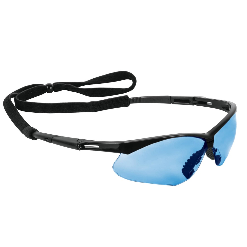 [T15176] Lentes seguridad azul antiempaño c/cordón ajustable, Sport
