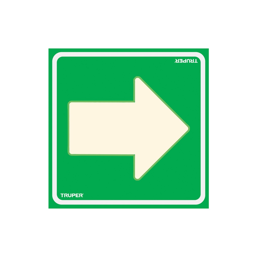 Letrero de señalización 'FLECHA', 19 x 19 cm, Truper - Pag 362