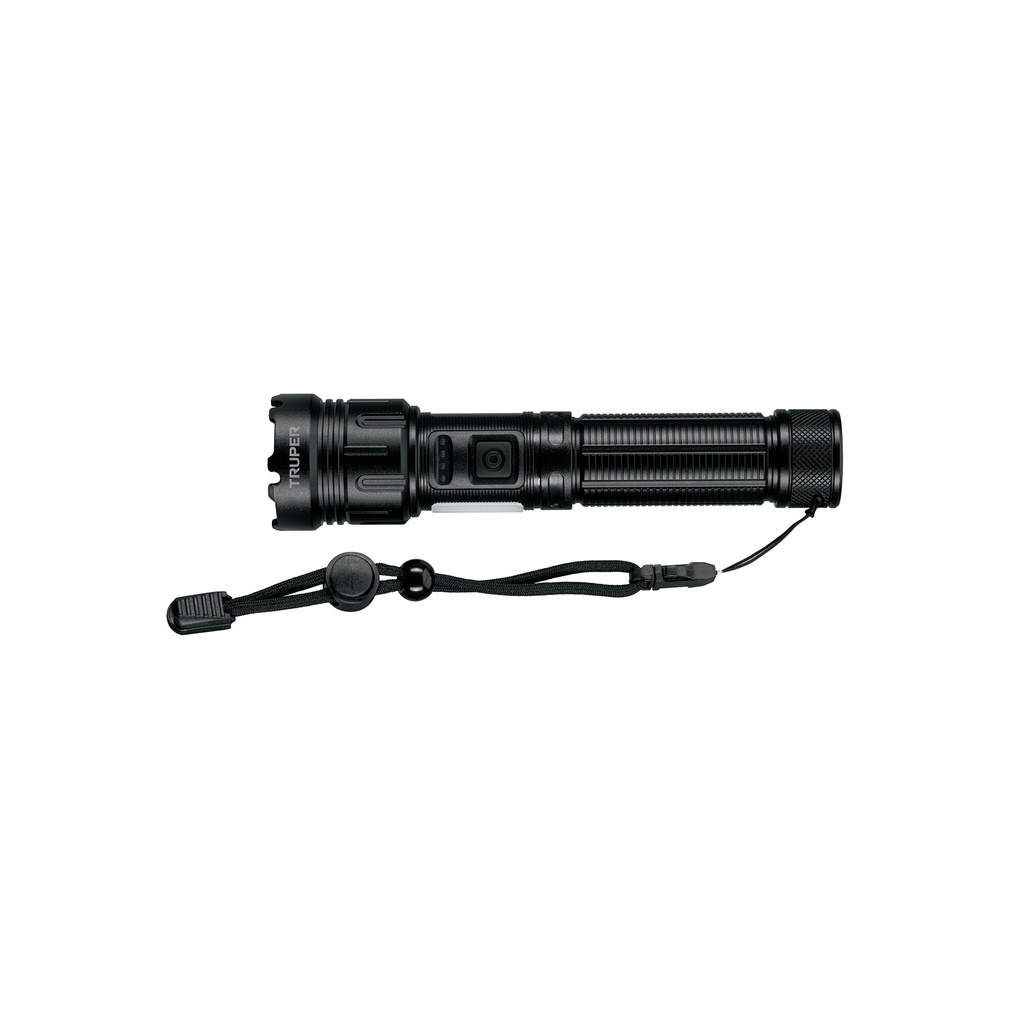 Linterna LED recargable c/luz de emergencia, 410 lm, Truper