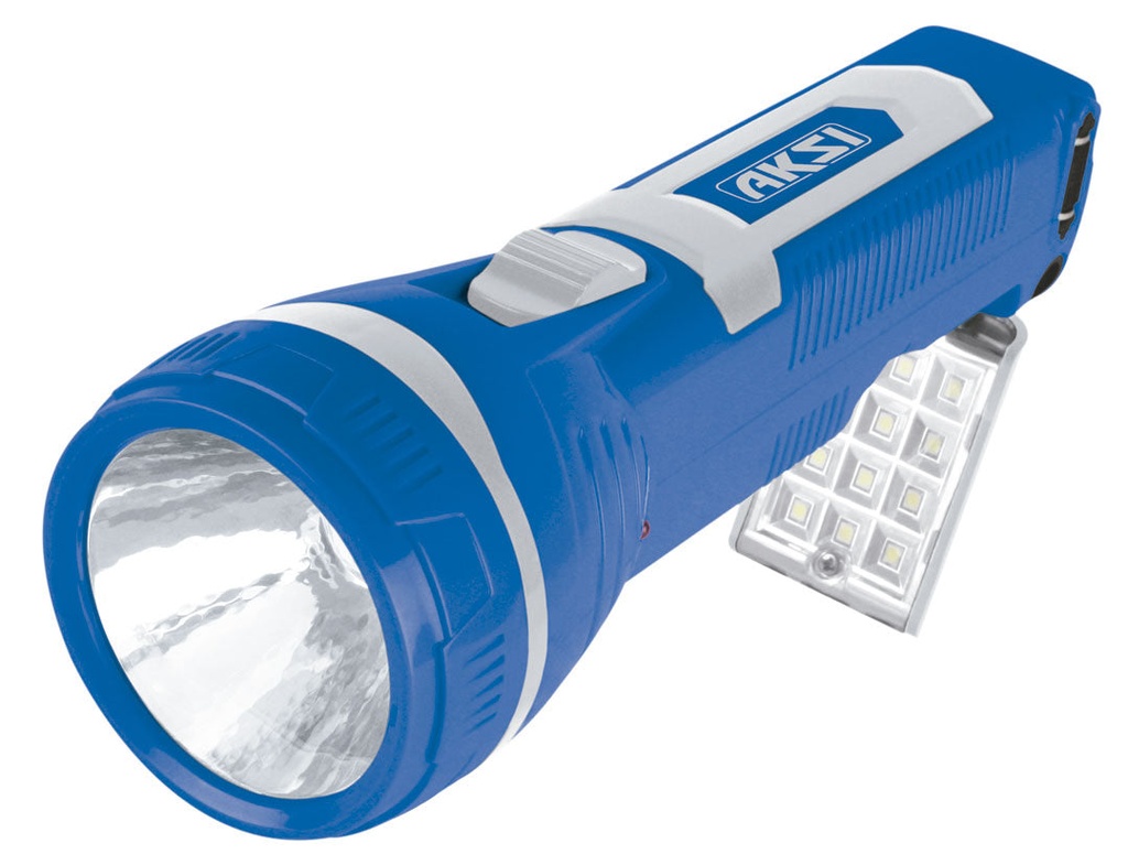 Linterna para apagones y emergency ligth: led 2W + 12 leds laterales (800 mAh)