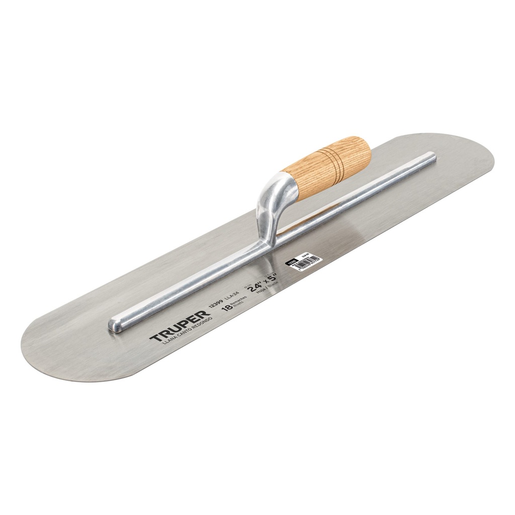 Llana canto redondo 24' x 5' con mango de madera, Truper - Pag 211