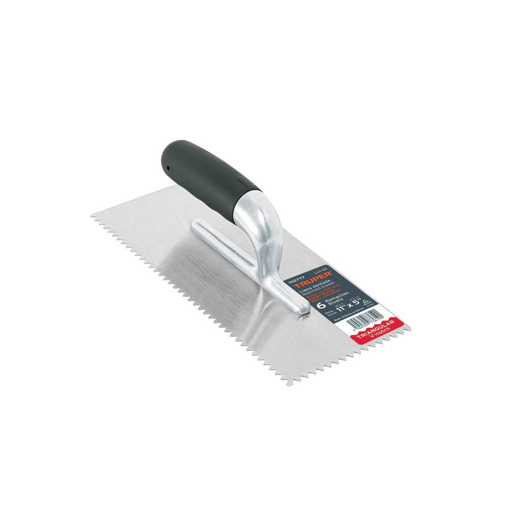 Llana dentado triangular 11', 6 rem, mango comfort grip