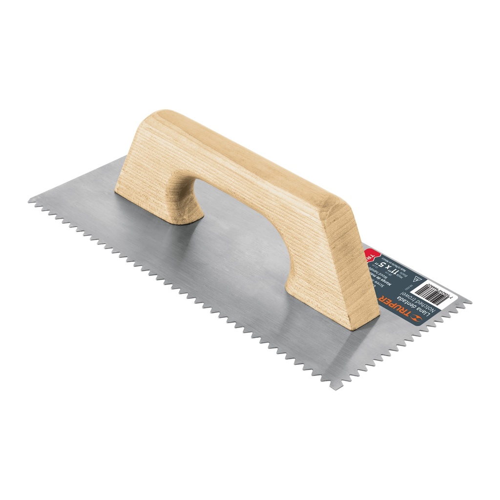 Llana dentado triangular tipo español, mango madera, Truper - Pag 210