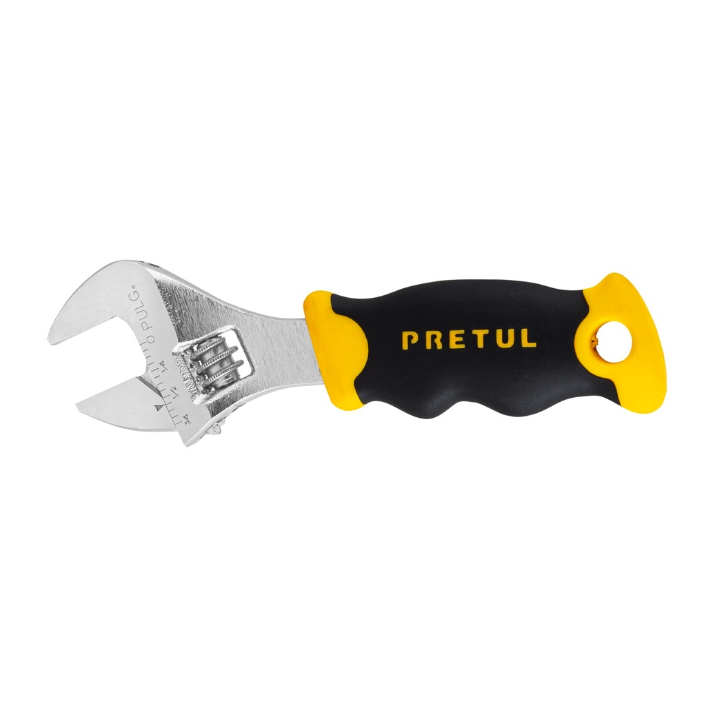 Llave ajustable (perico corto) 5' cromada con grip, Pretul - Pag 283