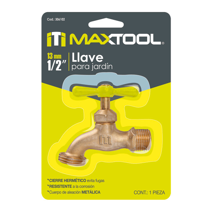 Llave para jardin 1/2", blister