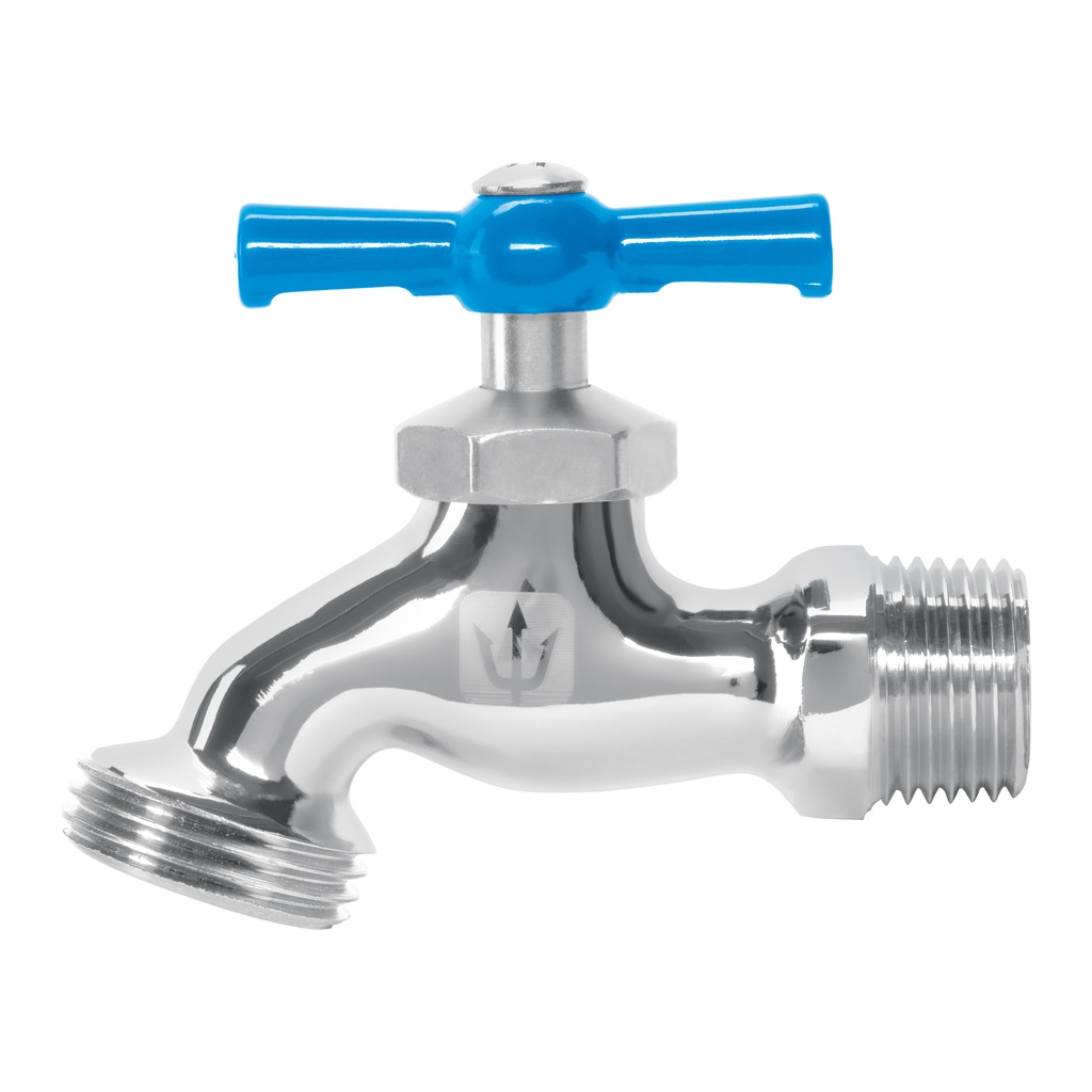Llave para manguera, de latón cromado, 130 g, 1/2', Foset - Pag 505