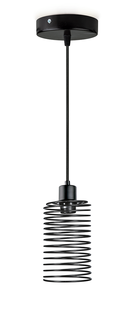 Luminario colgante SPRING Cilindro - Negro