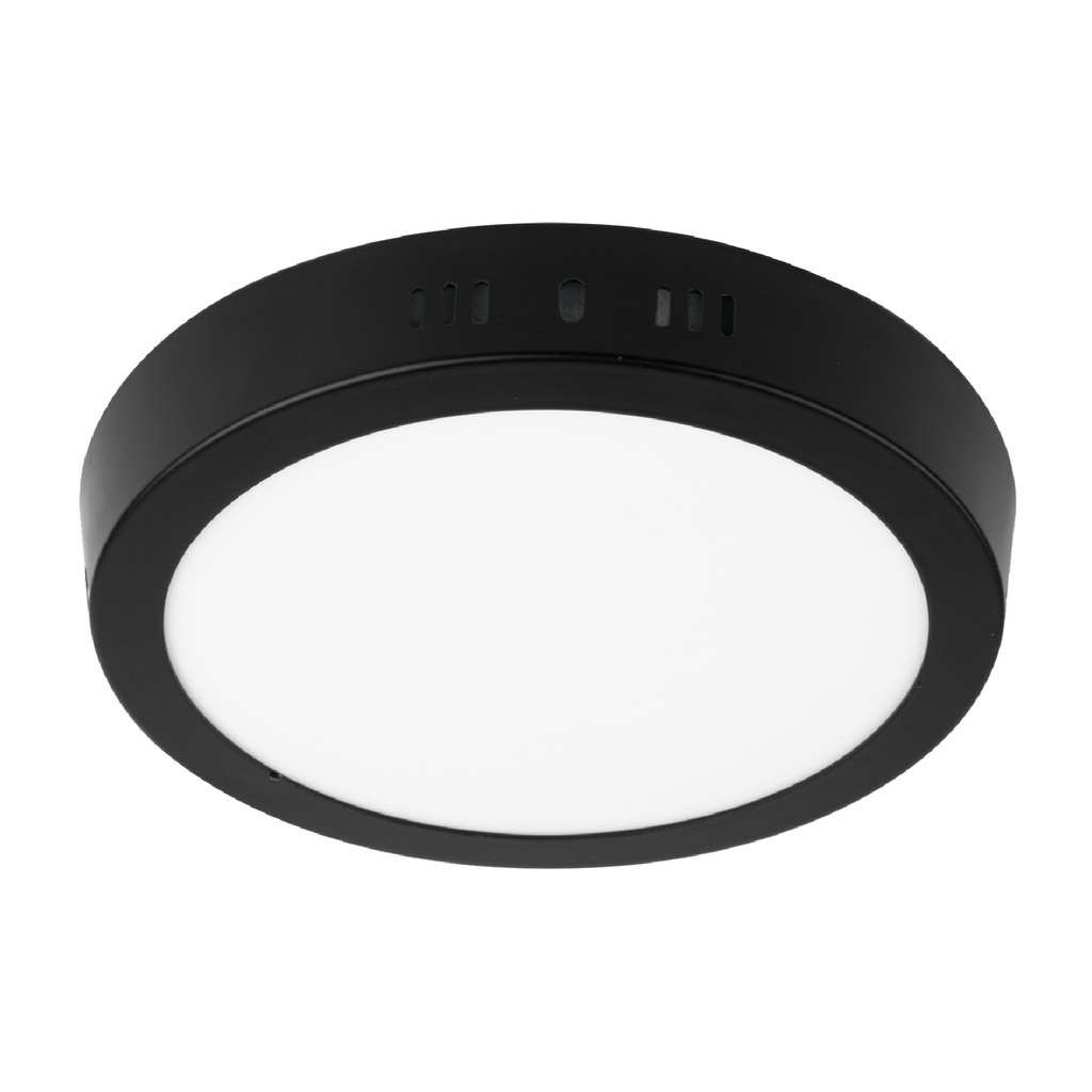 Luminario de LED 12 W redondo tipo plafón luz de día, negro - Pag 450