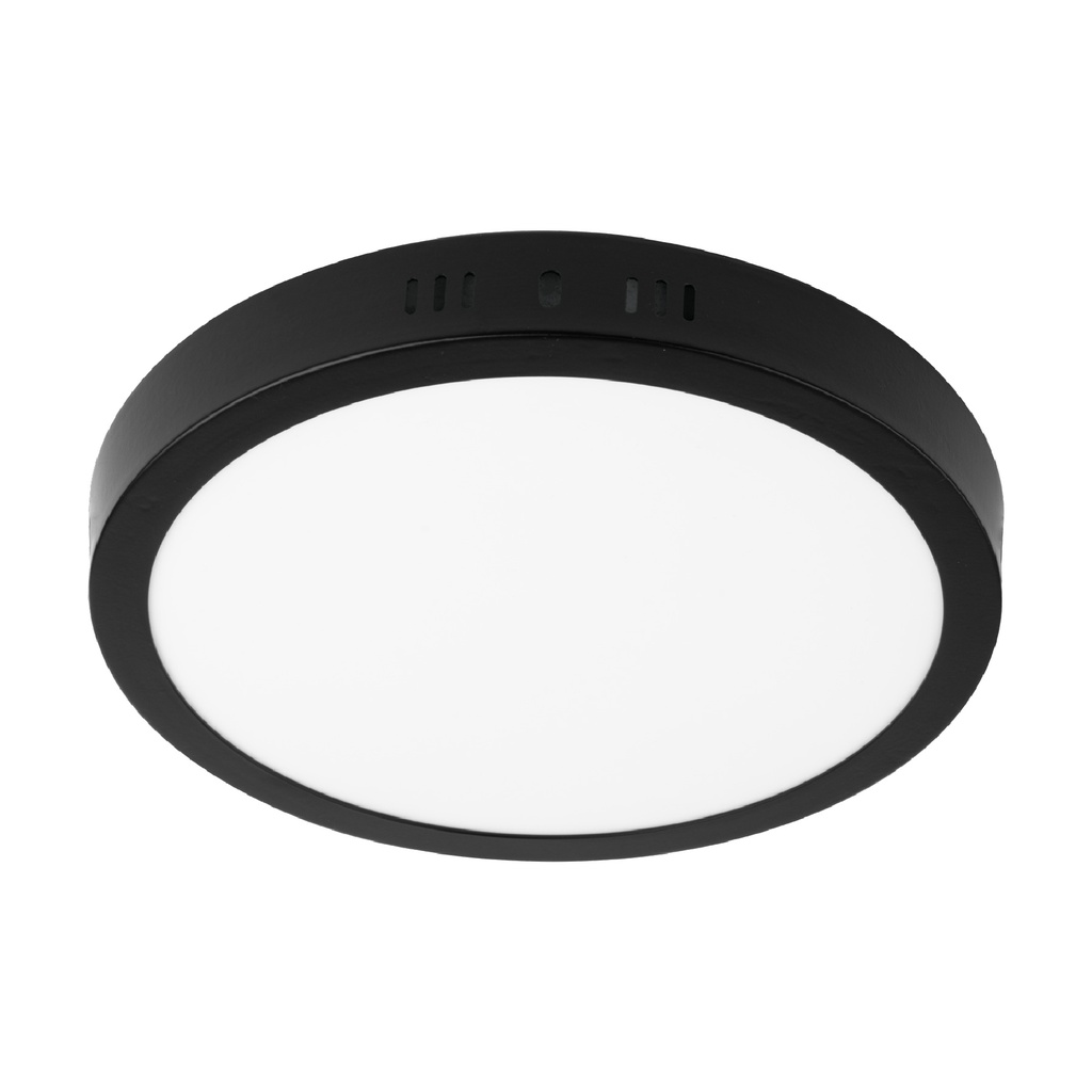 Luminario de LED 18 W redondo tipo plafón luz de día, negro