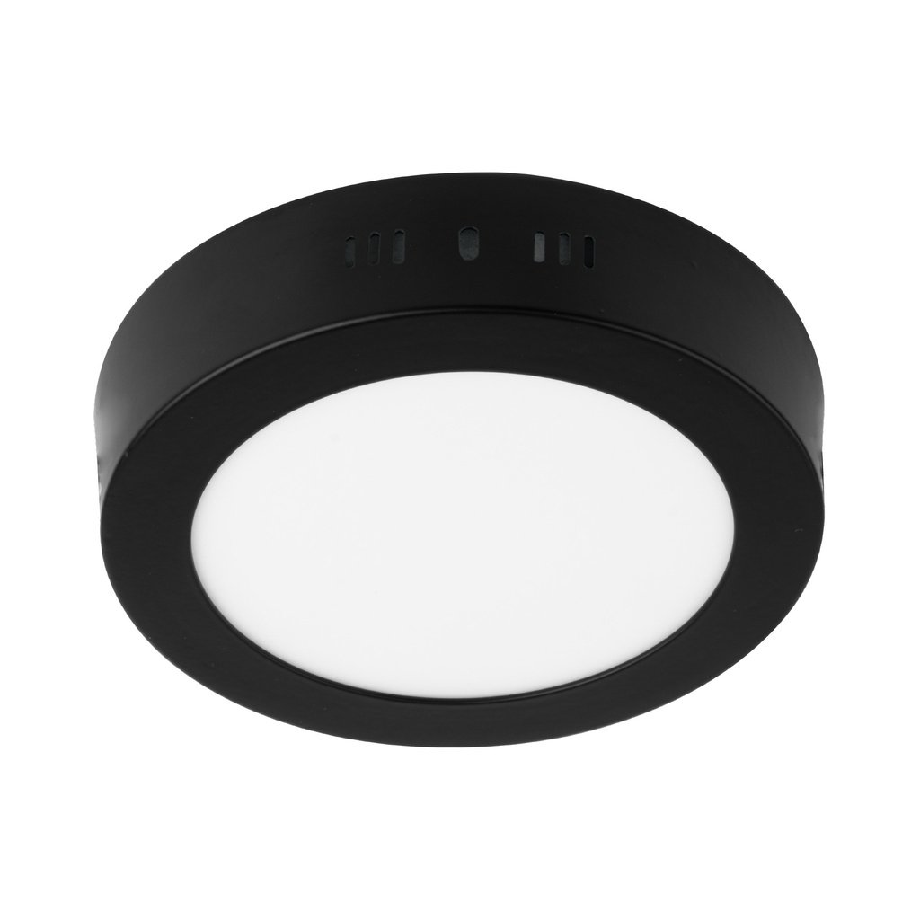 Luminario de LED 6 W redondo tipo plafón luz de día, negro - Pag 450