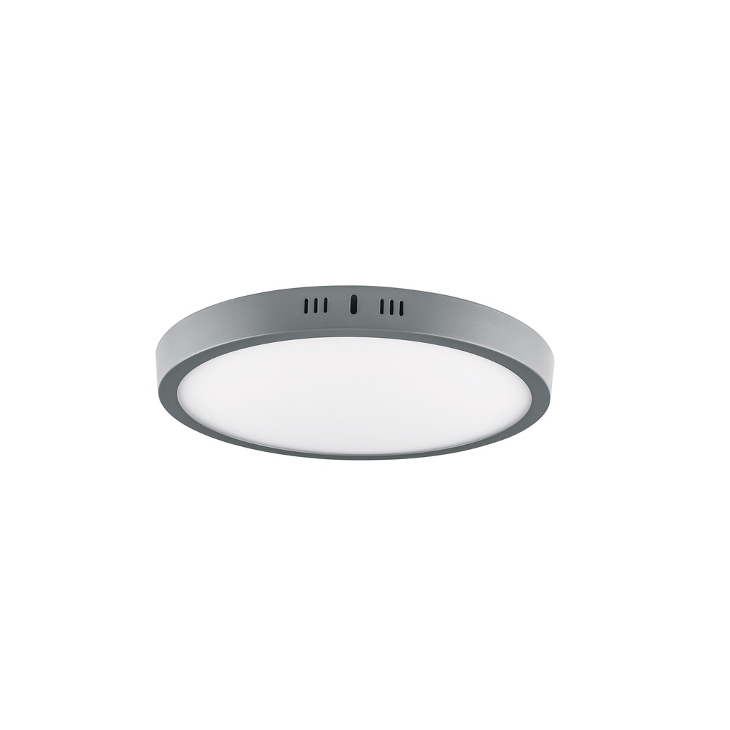 Luminario gris de LED 24 W redondo tipo plafón luz de día