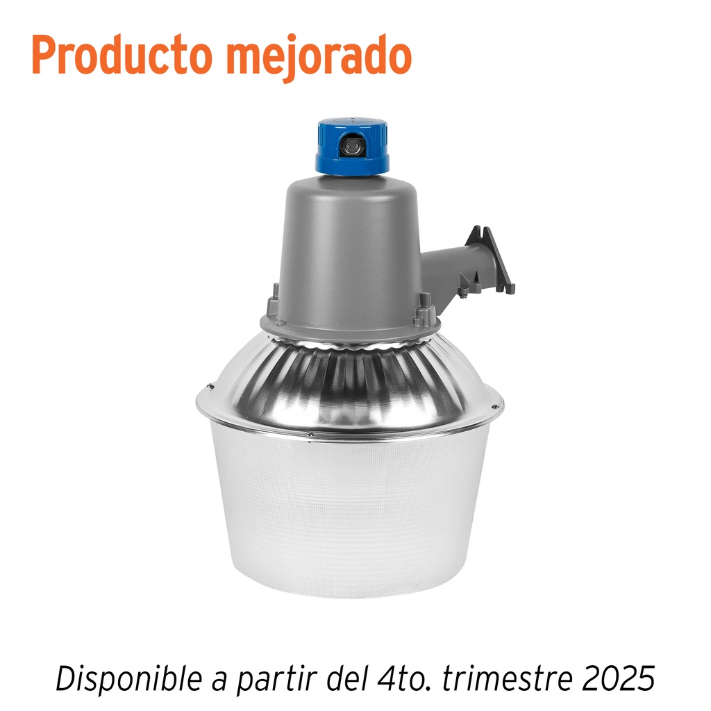 Luminario suburbano metálico 85 W sensor de luz, con lámpara