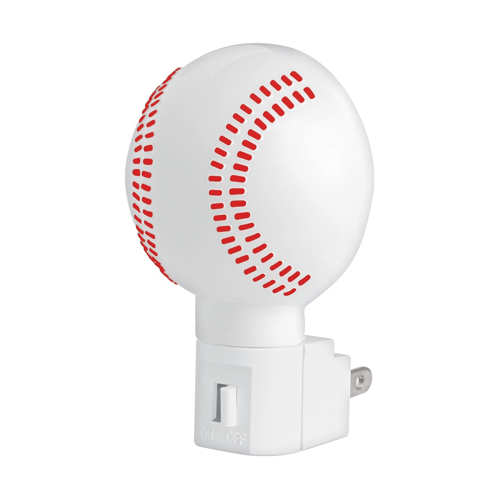 Luz de noche con lámpara E12, pelota de béisbol, Volteck