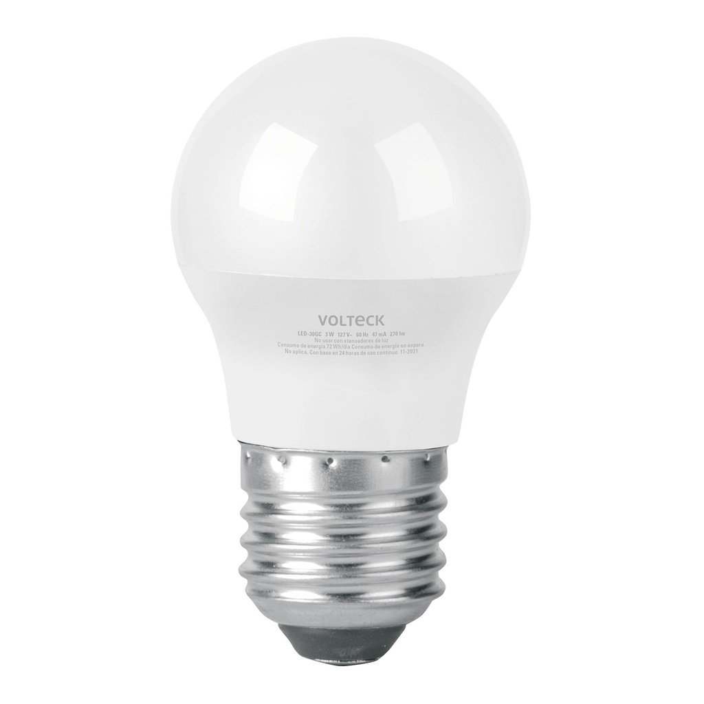 Lámpara LED G45 3 W (equiv. 25 W), luz cálida, blíster