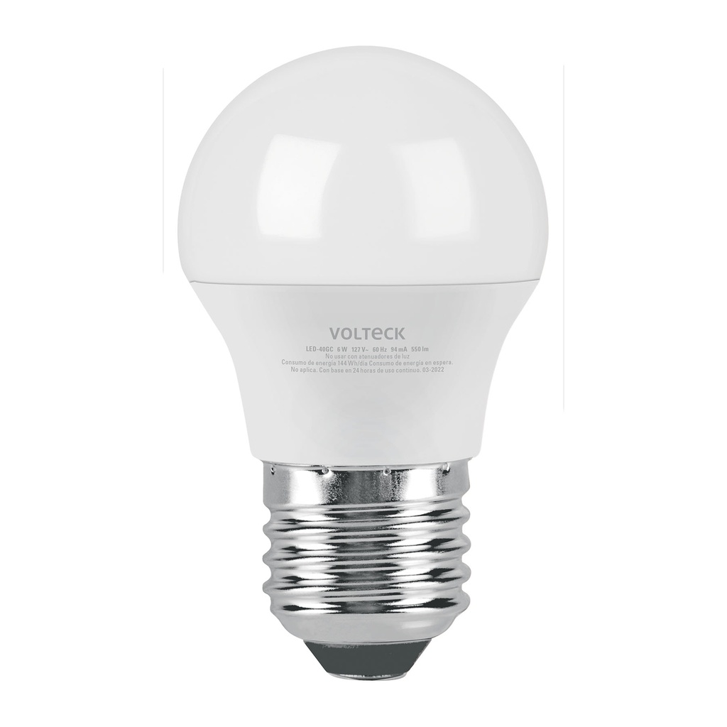 Lámpara LED G45 6 W (equiv. 40 W), luz cálida, blíster