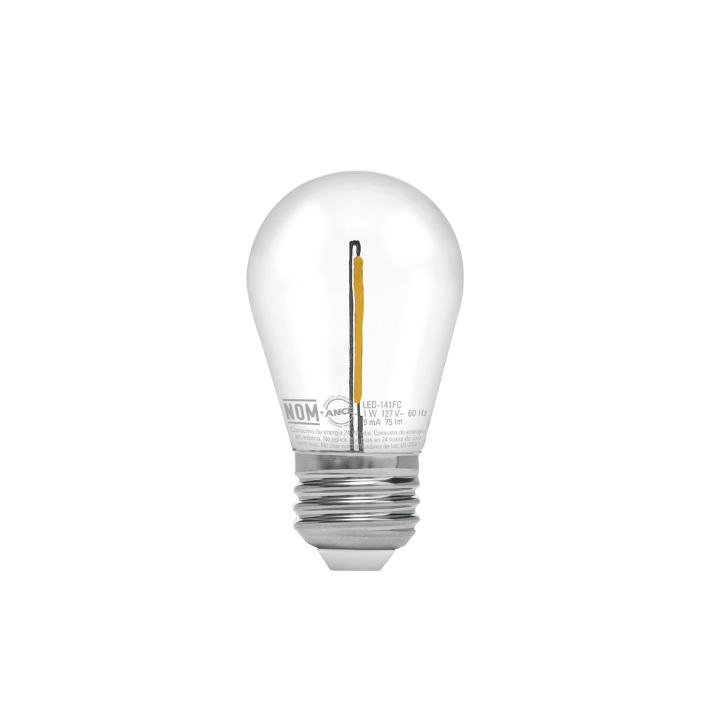 Lámpara LED S14 con filamento 1 W luz cálida, caja, Volteck - Pag 444
