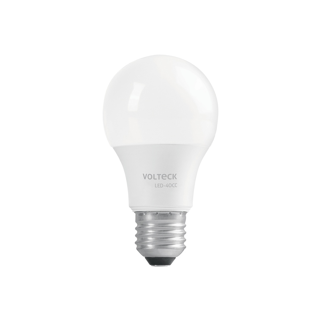 Lámpara LED tipo bulbo A19 6 W luz cálida, caja, Volteck