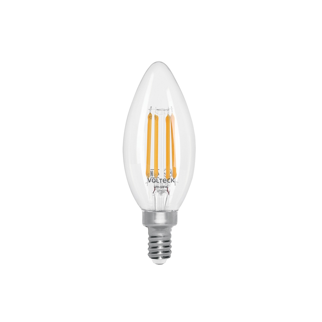 Lámpara LED tipo vela 4 W con filamento base E14 luz cálida - Pag 444