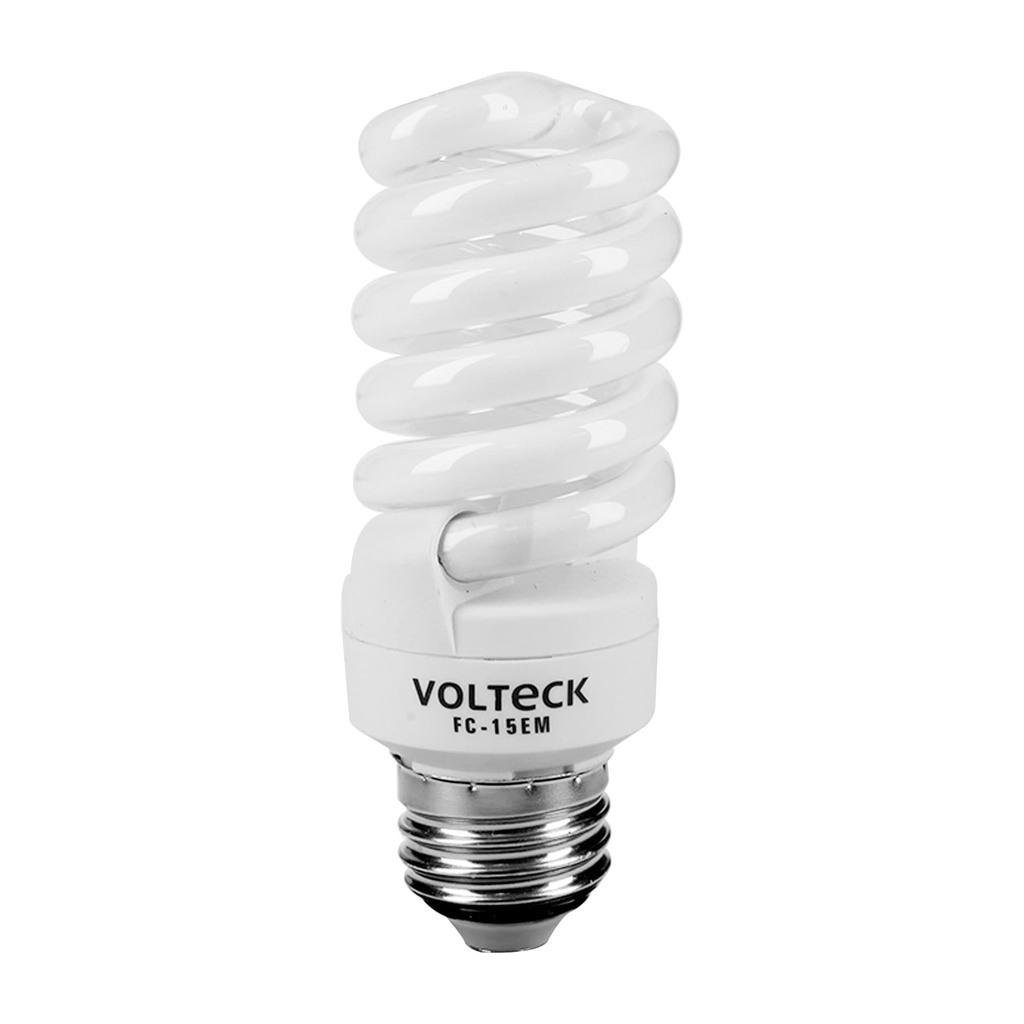 Lámpara espiral mini T2 15 W luz cálida en blíster, Volteck