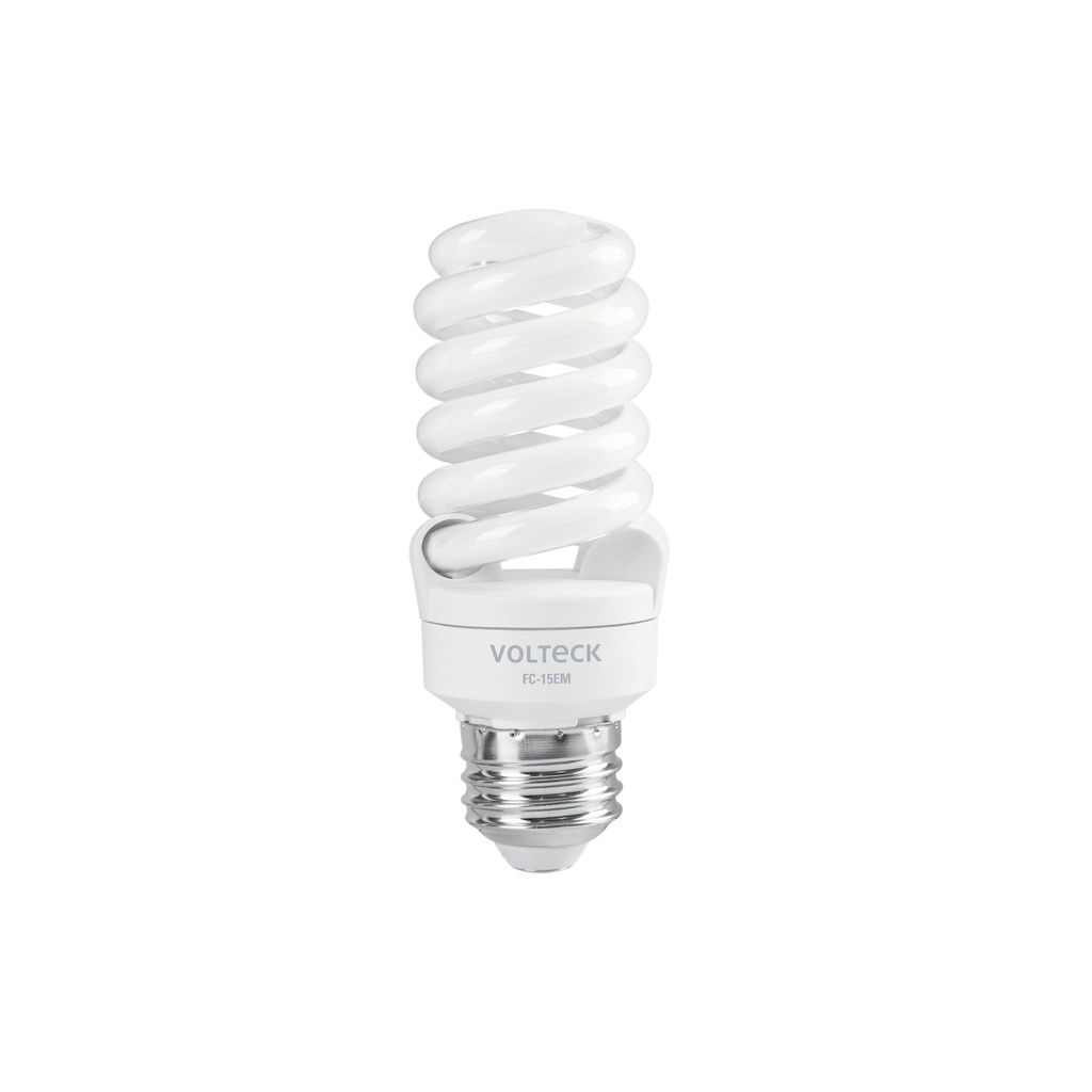 Lámpara espiral mini T2 15 W luz de día en blíster, Volteck - Pag 448