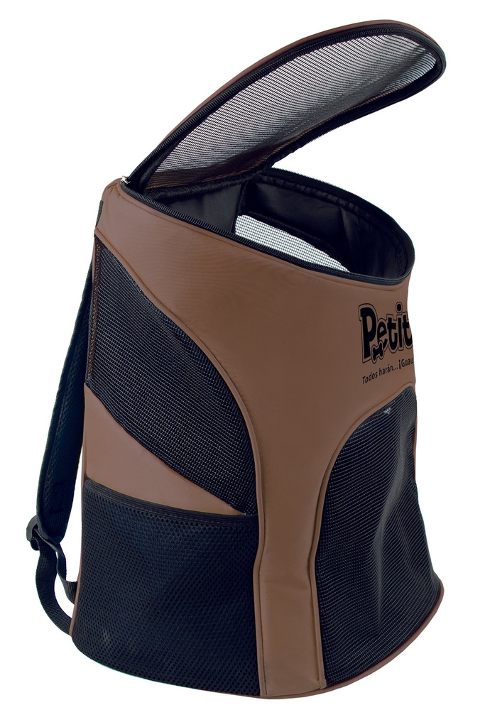 MOCHILA PARA MASCOTAS, CAFÉ