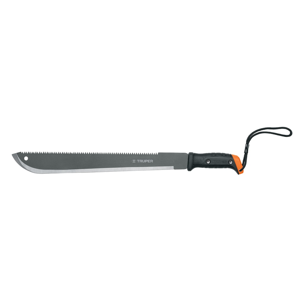 Machete doble filo 18', con correa, funda de cartón, Truper