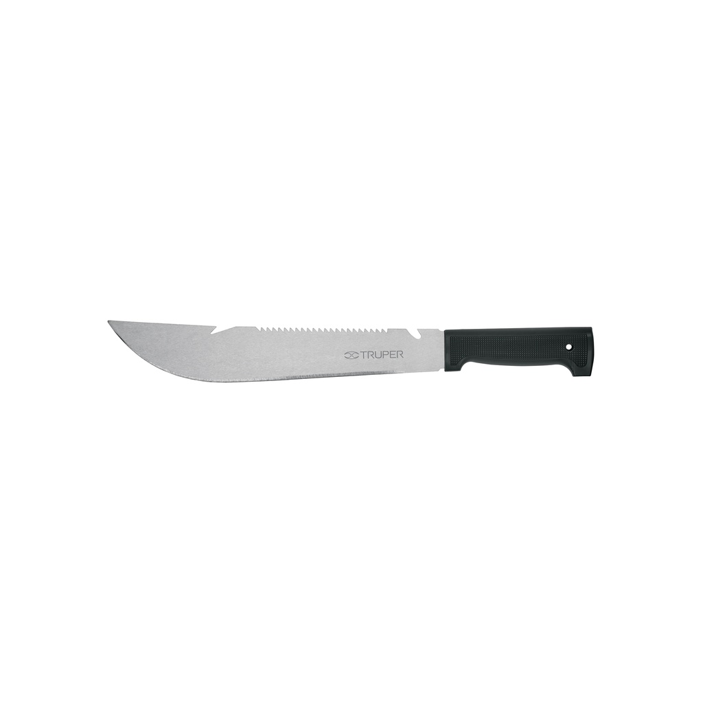 Machete rambo 12' cacha inyectada negra, con funda, Truper