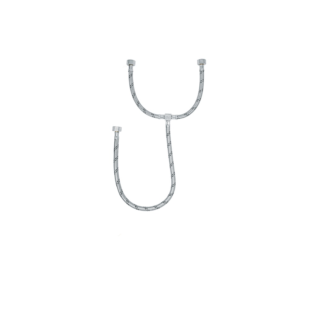 Manguera 'T', acero inox, 55 cm, para lavabo, Foset