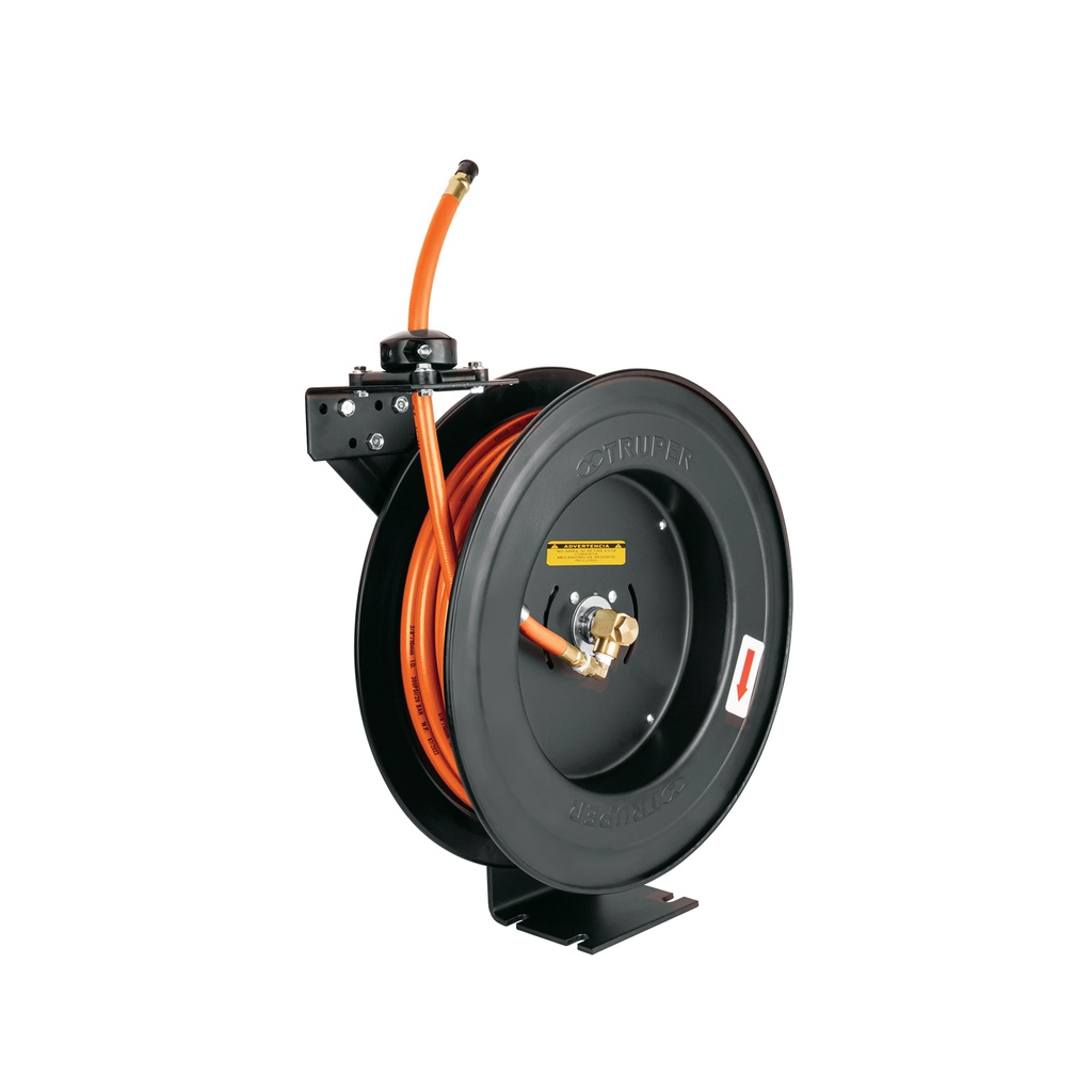 Manguera de hule p/compresor, 15 m x 3/8', carrete retráctil