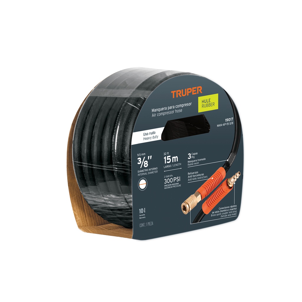 Manguera de hule para compresor, 15 m x 3/8', Truper - Pag 94