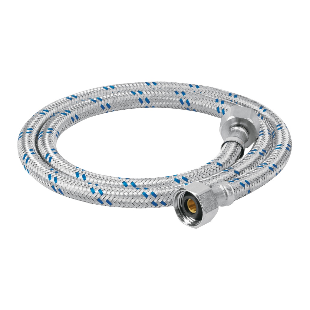 Manguera lavabo/fregadero, aluminio, 100 cm, 1/2' x 1/2'