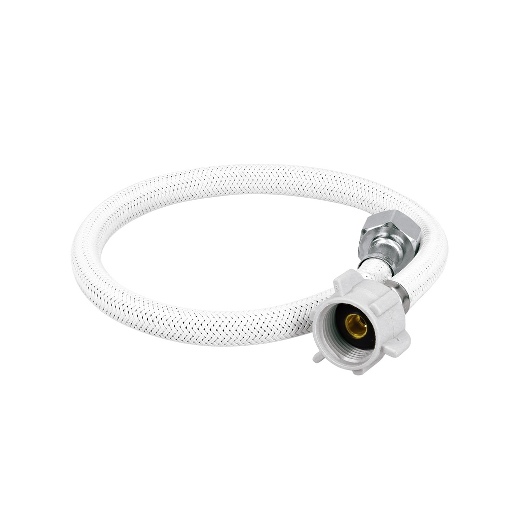 Manguera p/WC vinilo blanco 1/2'x7/8', 50cm, plástico/latón