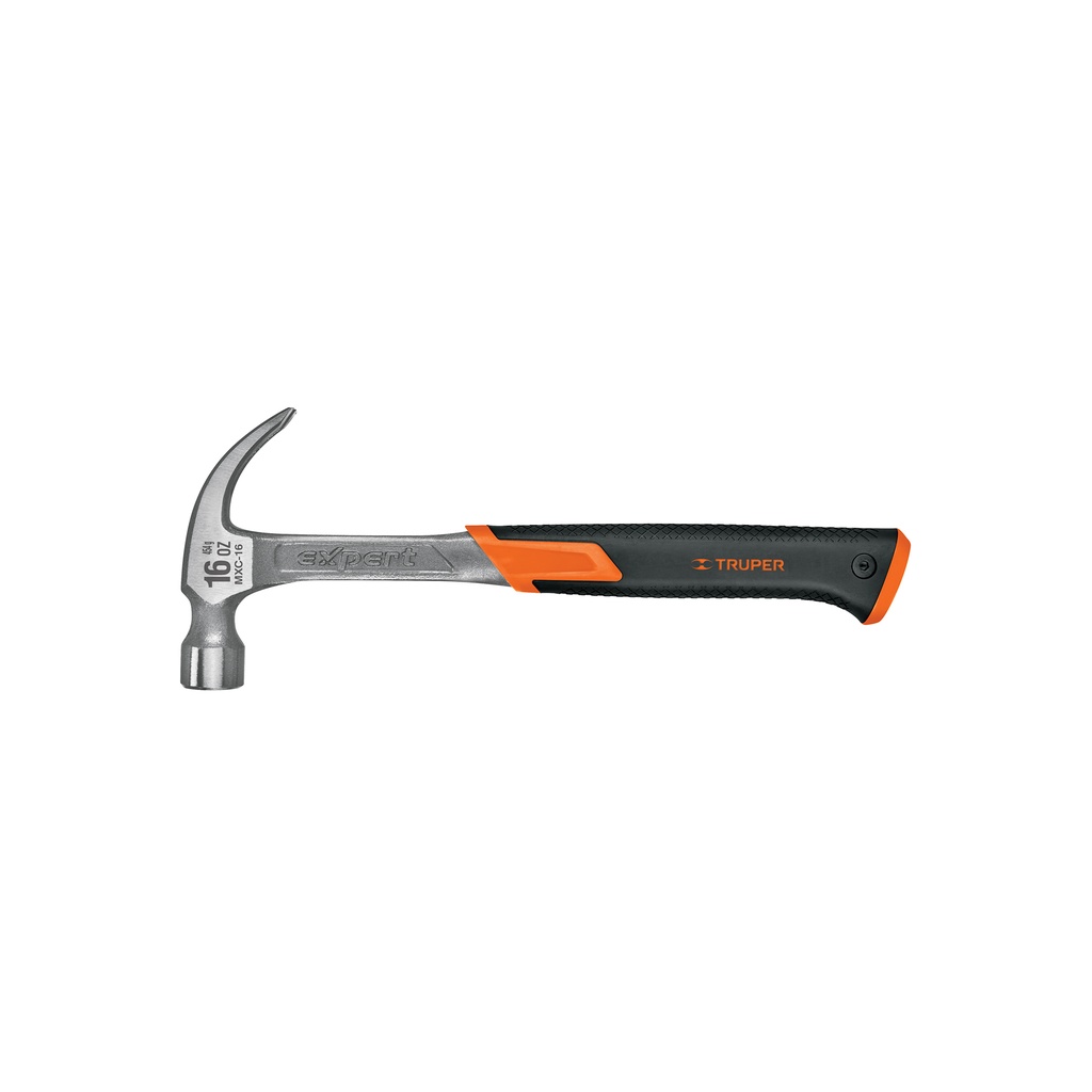 Martillo forjado 16 oz uña curva, mango con neopreno, Expert
