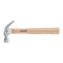 Martillo pulido 16 oz uña curva, mango madera, Truper
