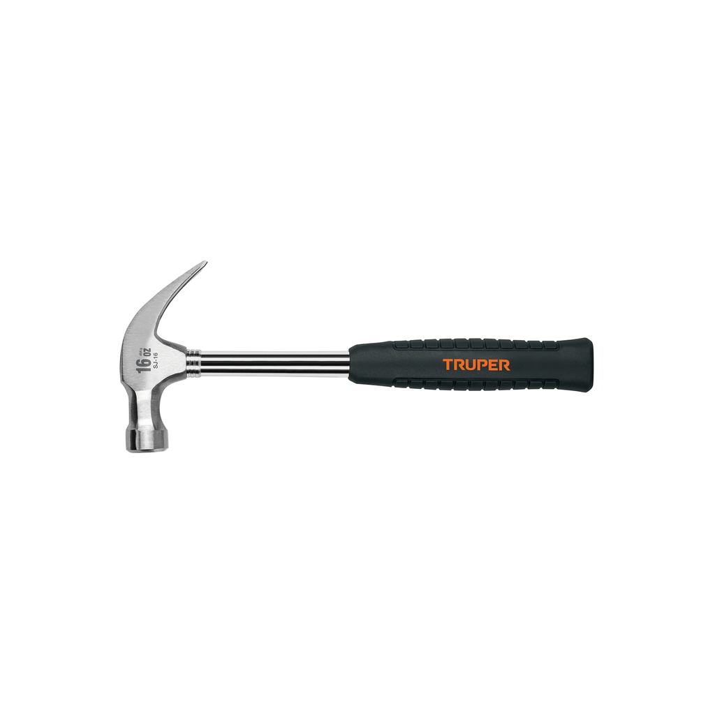Martillo pulido 16 oz uña curva, mango tubular c/neopreno