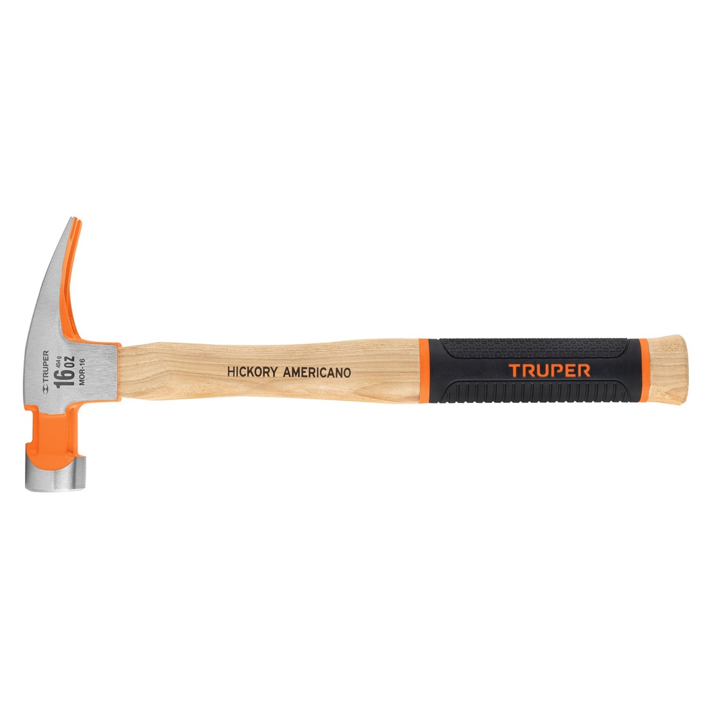 Martillo pulido 16 oz uña recta, mango hickory, Truper Grip - Pag 283