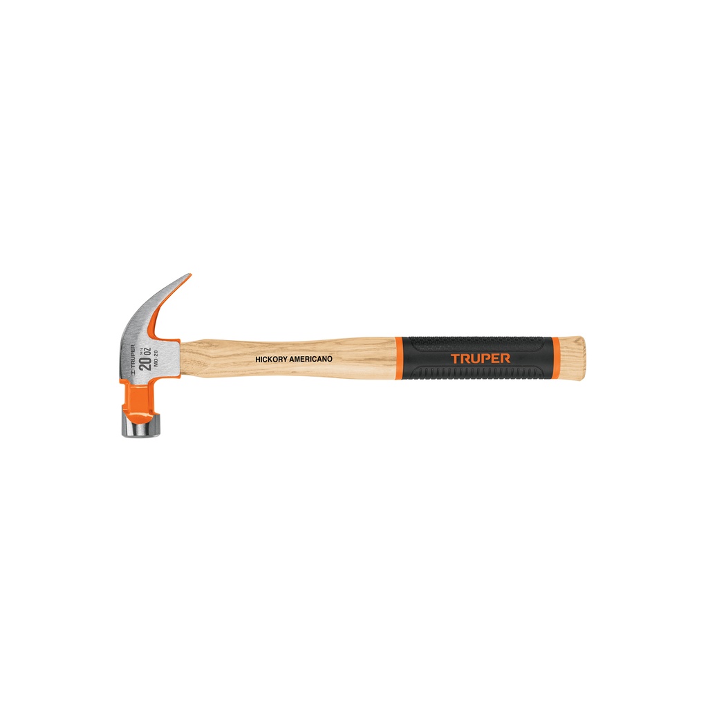 Martillo pulido 20 oz uña curva, mango hickory, Truper Grip