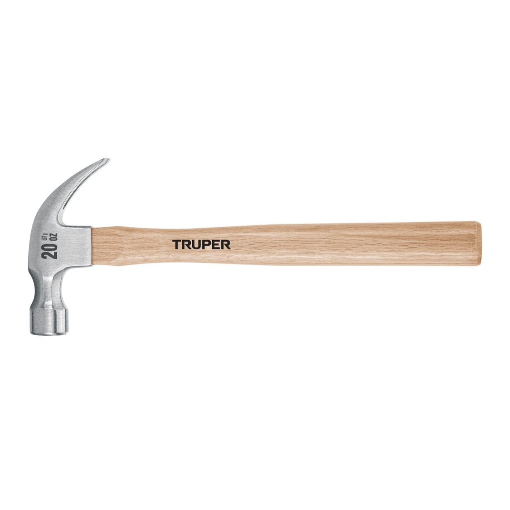 Martillo pulido 20 oz uña curva, mango madera, Truper - Pag 284