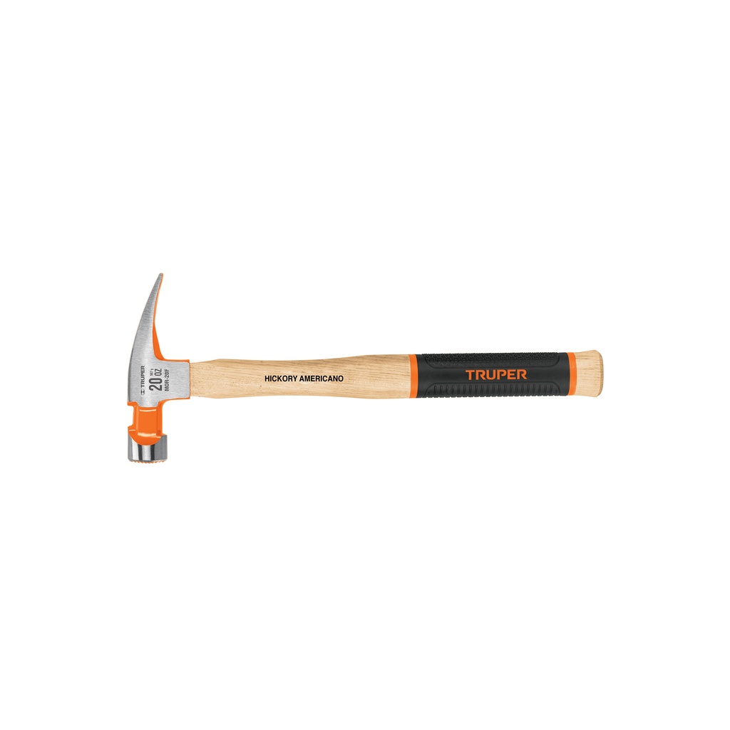 Martillo pulido 20 oz uña recta, boca fresada, Truper Grip